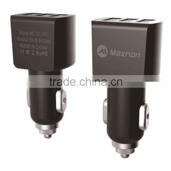 Popular universal 5.5 A 3 port usb car charger for ipad