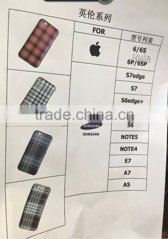 Fashion England Style Check Grain Case for Samsung Note 5 Note 4 E7 A7 A5 TPU Gel Back Cover SLD MT-5805