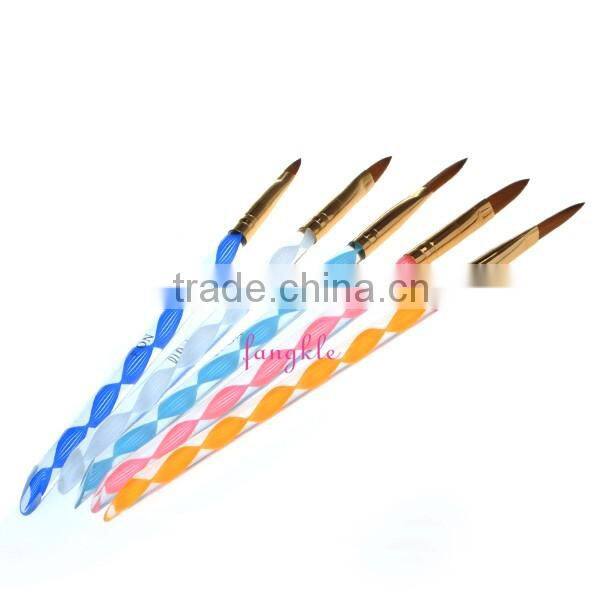 Good quality nail art brush tool kit 5pcs acrylic handle nail painting brush