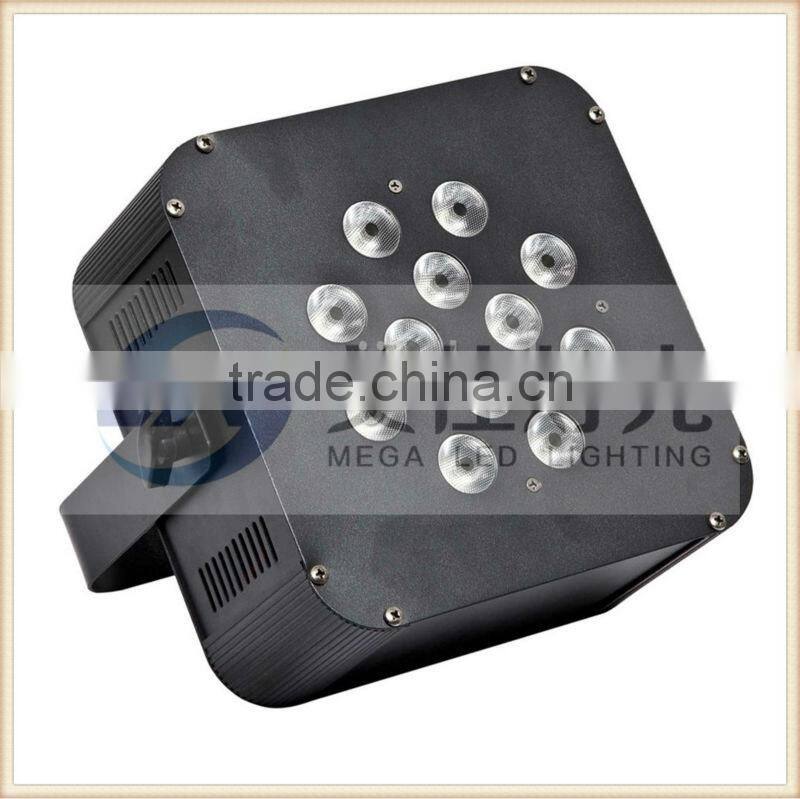 12 x 10W 4in1 par can four sections running effect led flat par rgbw low noise