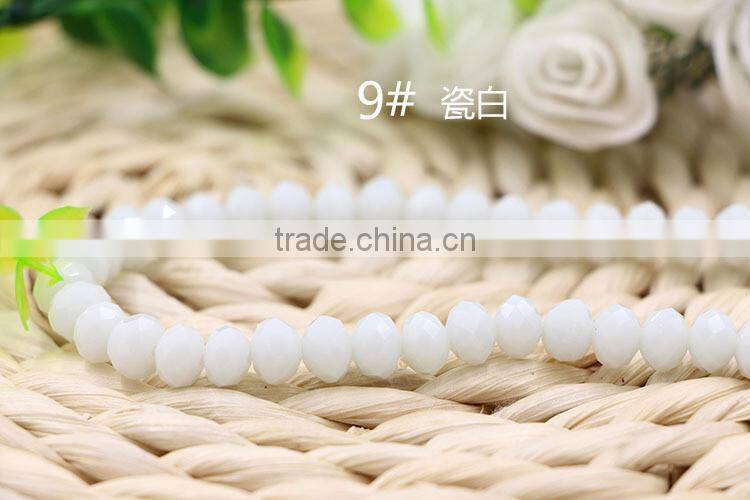 Solid Blue 2mm to 12mm AAA Quality Wholesales Price Loose Jade Crystal Facted Roundelles Glass Beads for Jewelry Cheapest