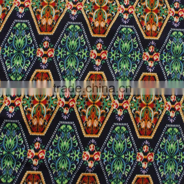 100% cotton fabric china textiles big pattern print for beautiful one-piece dress