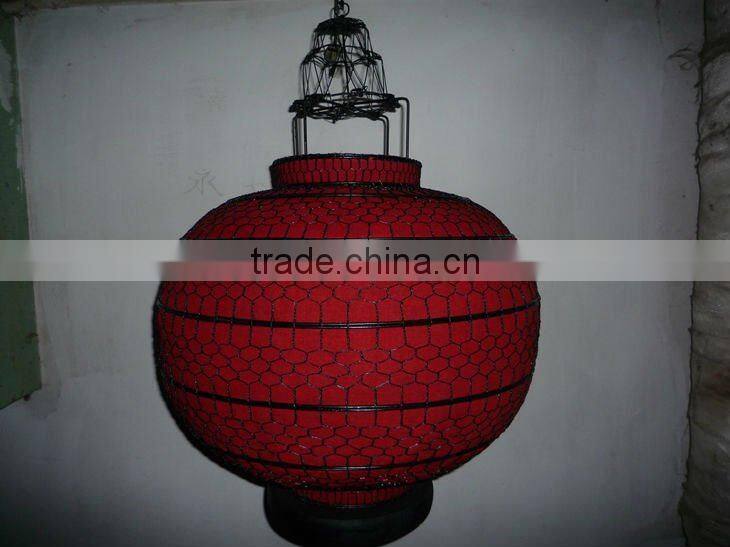Chinese antique hanging red cloth new year lantern