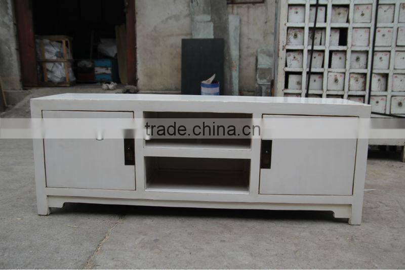 Chinese antique reproduction white wooden bookshelf