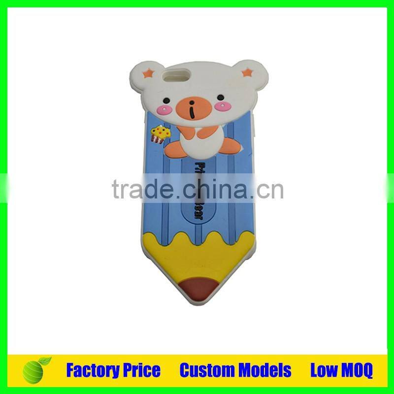 Pencil case Custom Silicone 3d phone back cover case for Oppo A53 phone back cover