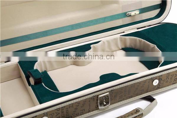 High Density Foam Oval Shaped Deluxe Light Violin Case 4/4 leather violin case