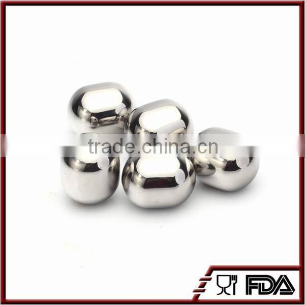 pearl shape high quality non-toxic stainless steel ice cube whisky stone for red wine
