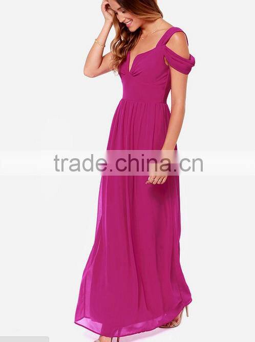 Women's Cute Purple V-Neck Dress