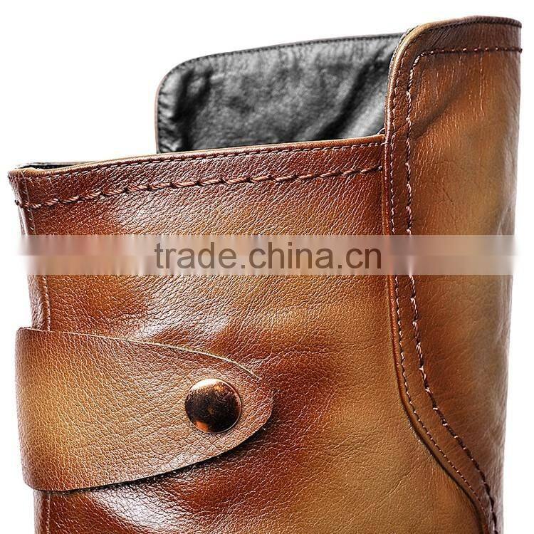 GD fashion women round toe tall zipper flat boots for ladies