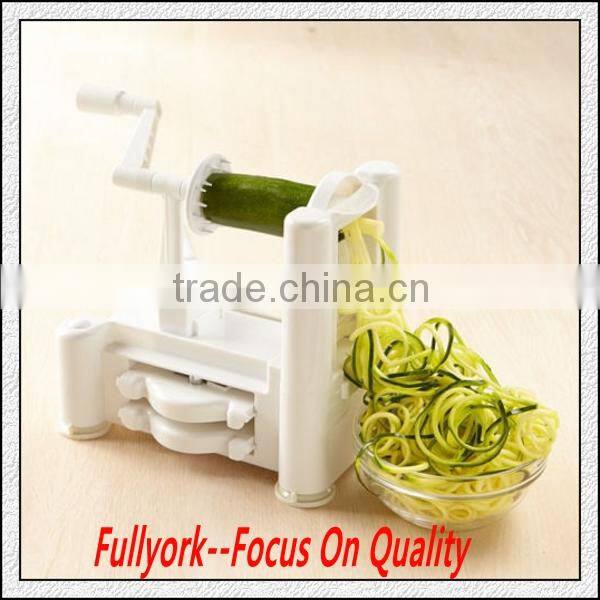 Multi Functional Hurry Slicer Hand Vegetable Chopper Slicer Manual Twista Chopper Tri-blade Plastic Spiral Vegetable Slicer