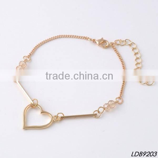 Gold Plated Clear Stone Pendant Bracelets