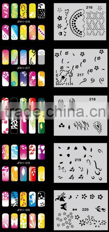Airbrush Nail Art Stencil Set No.11, 260 Designs