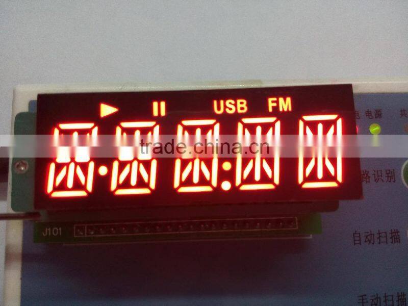 alphanumeric display 5-digit 14 segments led display in yellow color digits