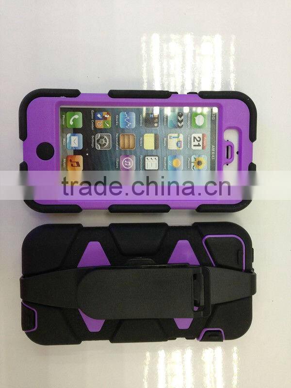 Hybrid Combo Silicone Plastic Hard Mobile Phone Cover Case for iphone 5c With Clamp Holster 3 in 1