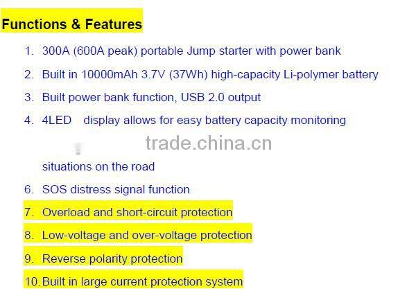 Best Selling Portable mini 12V Diesel gasoline version Car Jump Starter 12000mAh