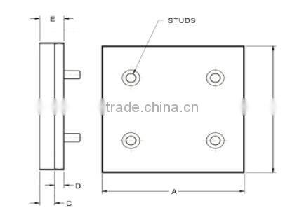 Hardfacing bimetal high chromium tungsten steel backing laminated wear plate/ tungsten wear plate