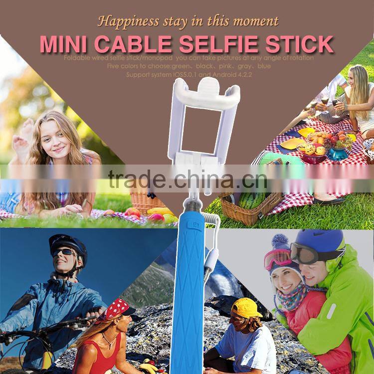 Silicon Selphie Stick, Selfie Stick with Aux Cable, Foldable Mini Monopod for Gionee Elife E7