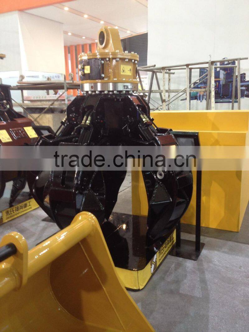SF high quality 5 teeth hydraulic rotating grapple fit for 20T machinery
