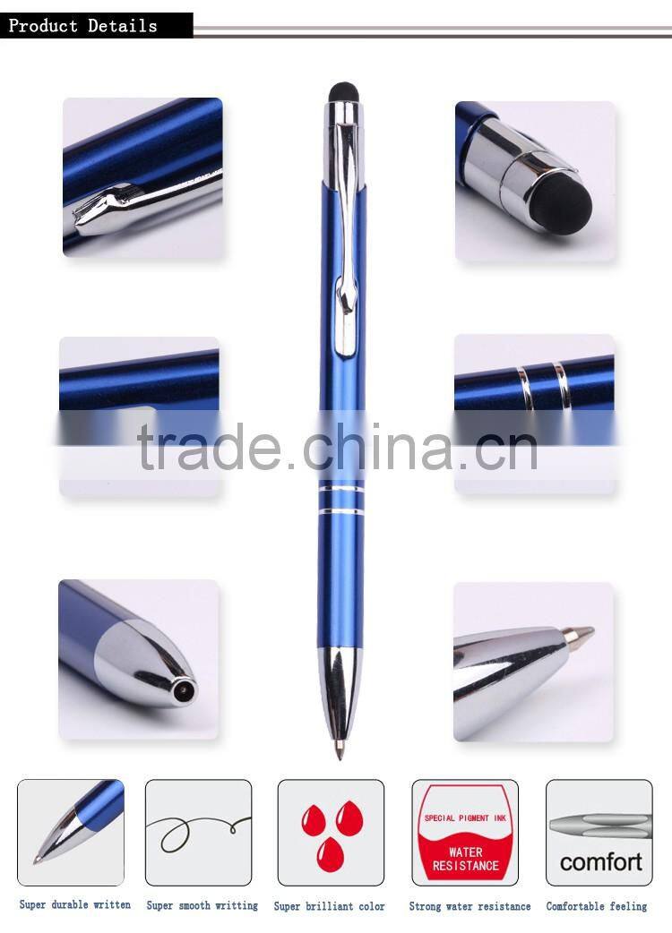 China wholesale promotional metal pen cheap advertising ball pen with stylus for promotion