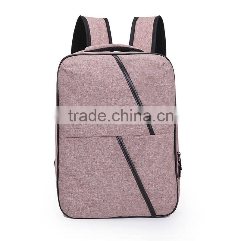 2016 Factory wholesale OEM canvas shoulder bag backpack combination schoolbag for men and college boy