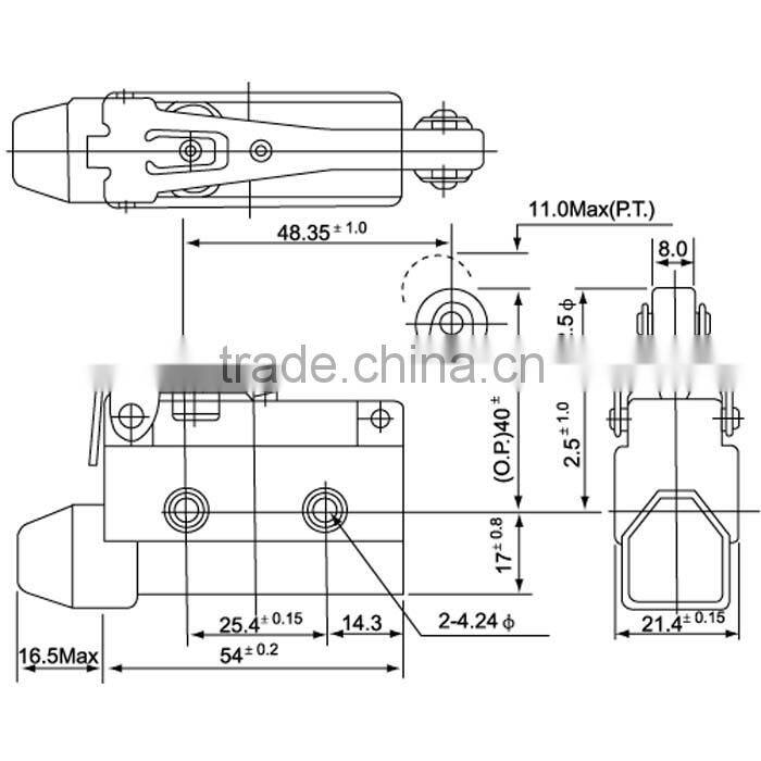 Factory supply CE&RoHS 10A/250VAC az7 micro limit switch 12v dc electric limit switch