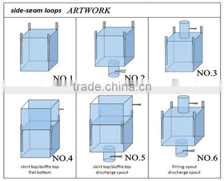 recycled PP super sacks bulk bag for construction sand with cross corner loop
