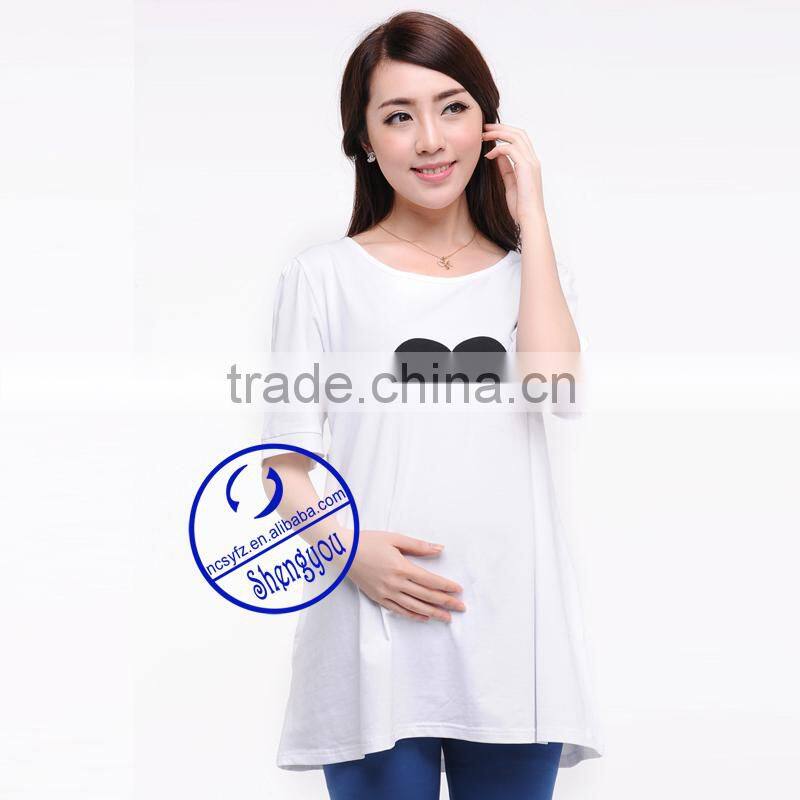 Wholesale fashion design 100 cotton women white matenity clothes