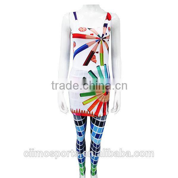Blue sublimation printed custom design fashion uniform dress casual dress