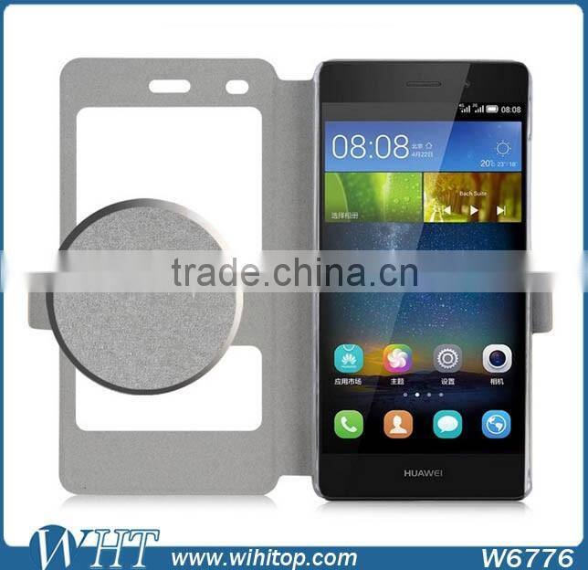 New Arrival Leather Flip Stand Case for Huawei P8 Lite, for Huawei P8 Mini Windows Leather Smart Case