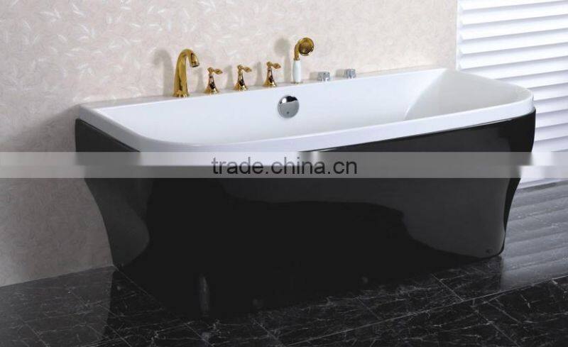 SUNZOOM black sex massage bathtub,boat shaped bathtub,black whirlpool bathtub