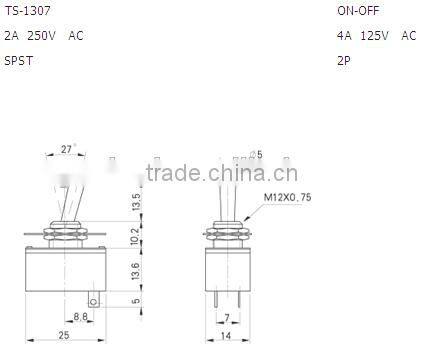 4 pin quickly terminal on on toggle switch