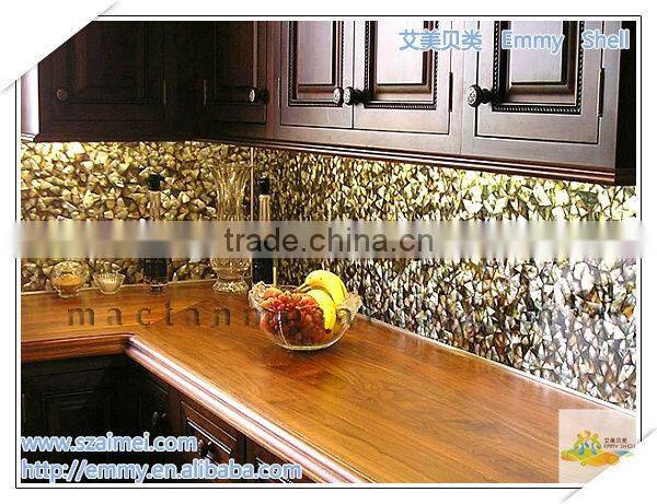 Strip black/gray mother of pearl seashell mosaic wall tile wall panel