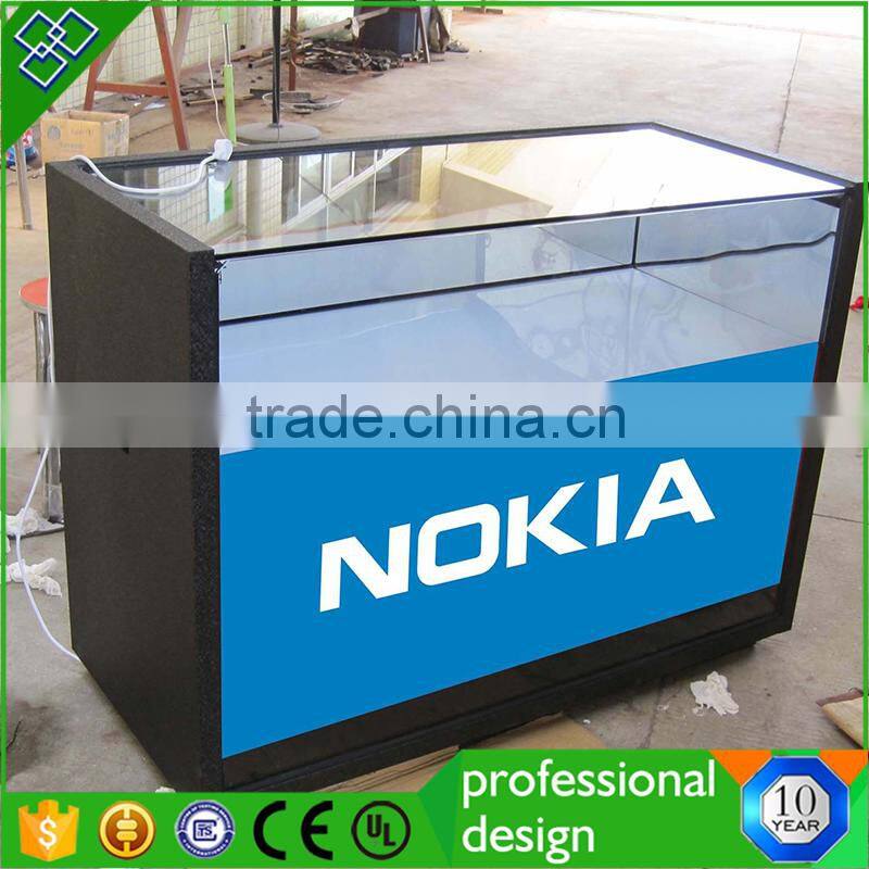 Hot sale shop decoration glass mobile phone display showcase