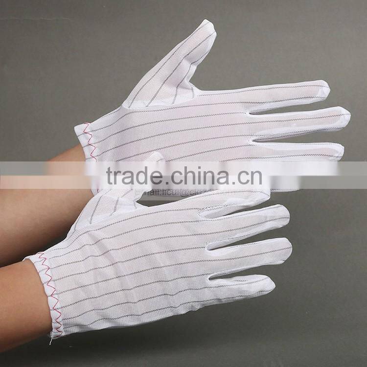 China white double side anti-static gloves/clean room gloves/