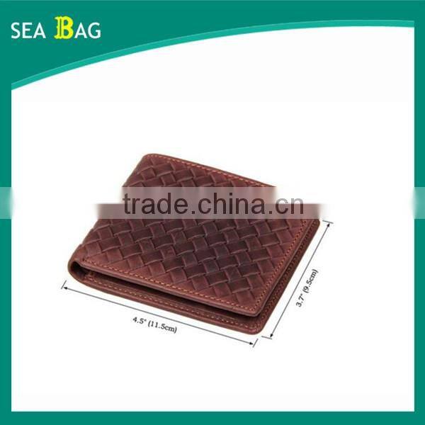 Men's short Bifold Woven Leather Wallet