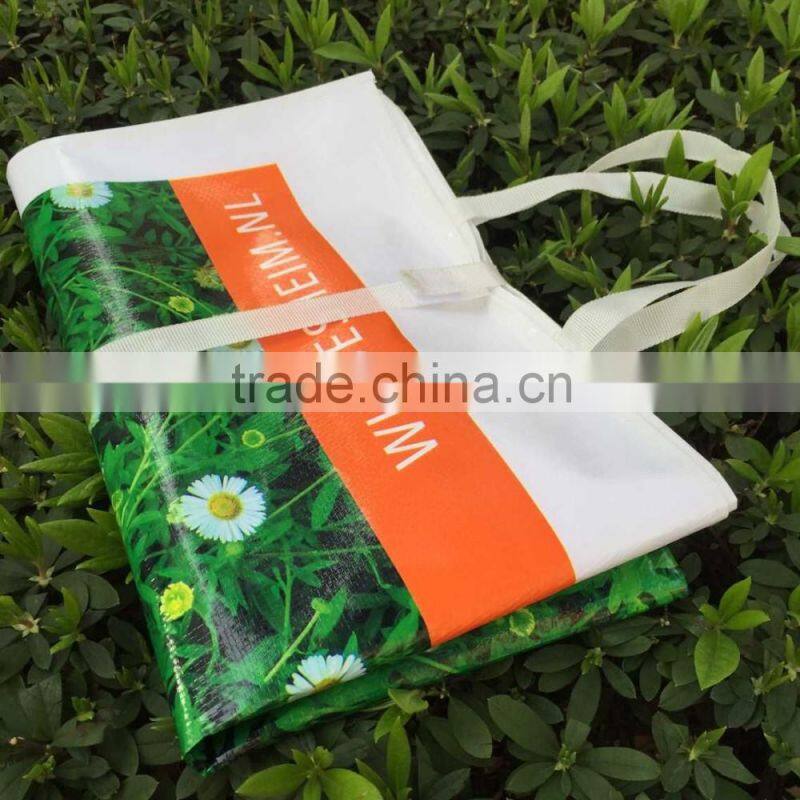 Picnic mat made by Waterproof Woven Fabric with Full colors LOGO printing