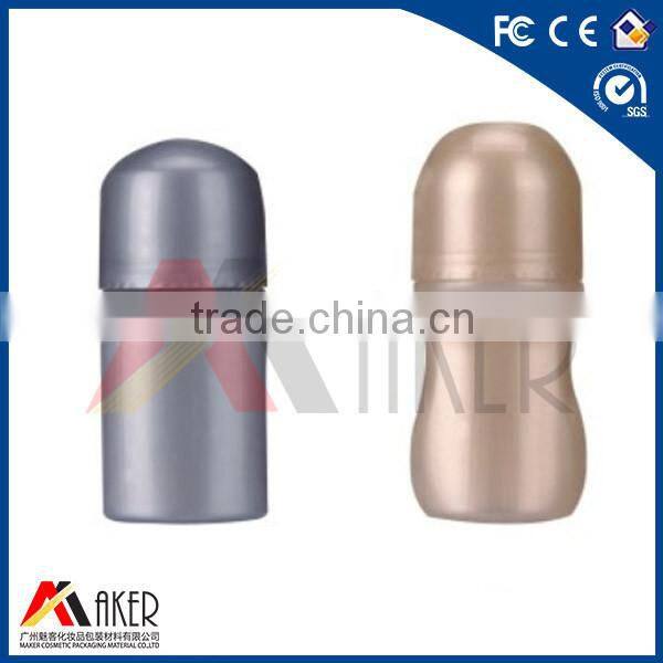 Luxury Silver and golden Plastic Roll on bottle for deodoriser