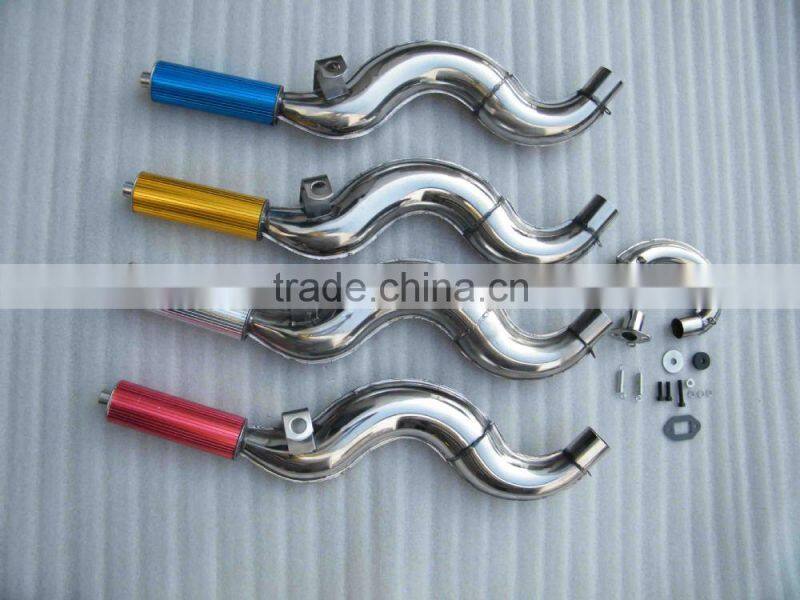 Colorful 2 stroke exhaust muffler for 49cc mini bike, 80cc bicycle parts