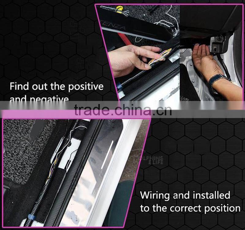 1 Pair Car LED Flash Door Sills Moving Scuff Plate Light Front Door For Volkswagen Golf Mk6 6 2009-2013