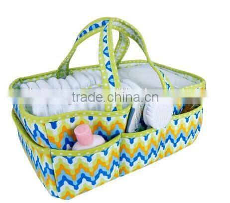 2015 Portable Storage Chevron Pattern Cotton Diaper Bag Organizer
