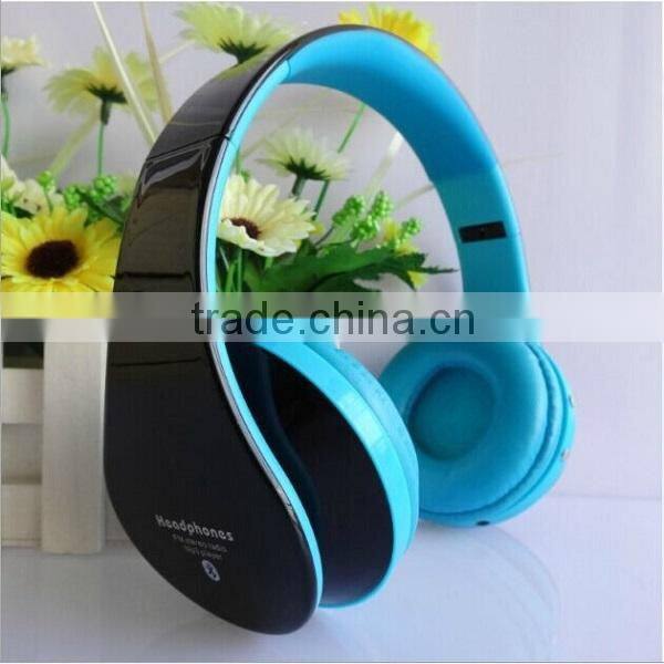 2014 new product wireless bluetooth headphone with FM and card