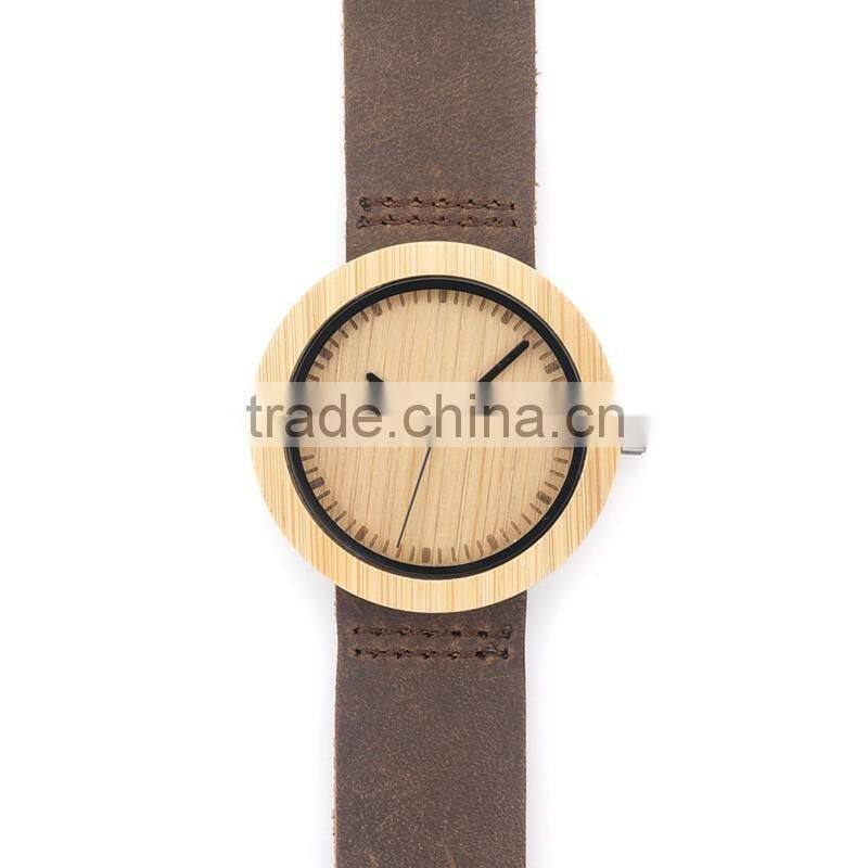 WJ-5353 Japan movement newest special genuine leather strap wood dial unisex watches