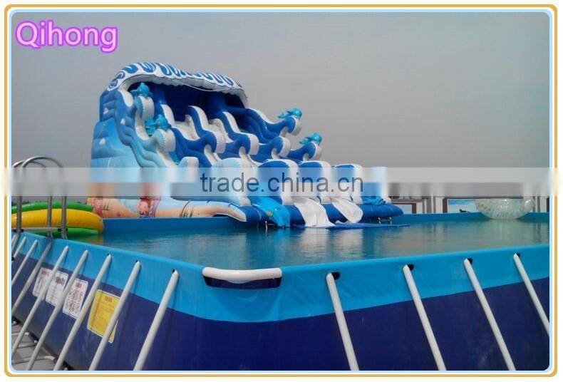 steel frame swimming pool, metal frame water pool with inflatable water slides, used pools for sale