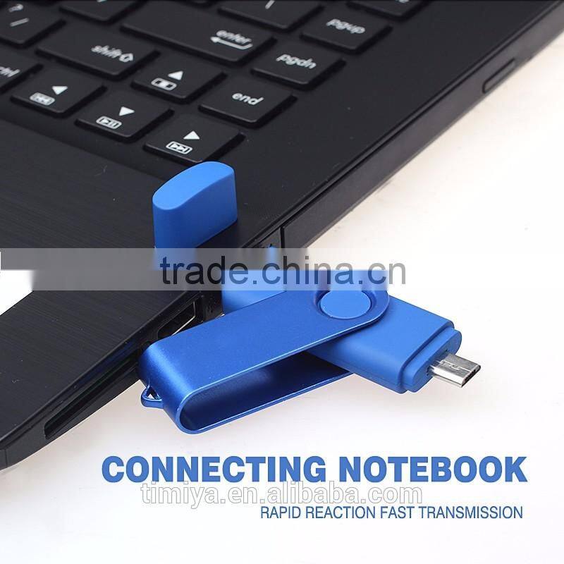 Super 2 In 1 OTG Micro USB Flash Drive 64GB Classic Style For Mobile Smart Phone Tablet Computer Player TV DVD Etc (Golden)