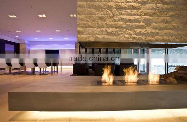 round indoor fireplace