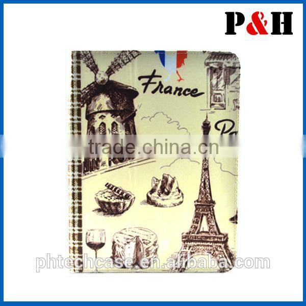 Fold Flip Retro Vintage Eiffel Tower Leather Stand Case Cover For 7.9" 8" Tablet