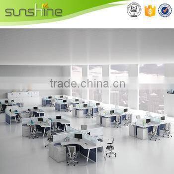 Sunshine aluminum partition office cubicle workstation with three drawers steel leg support