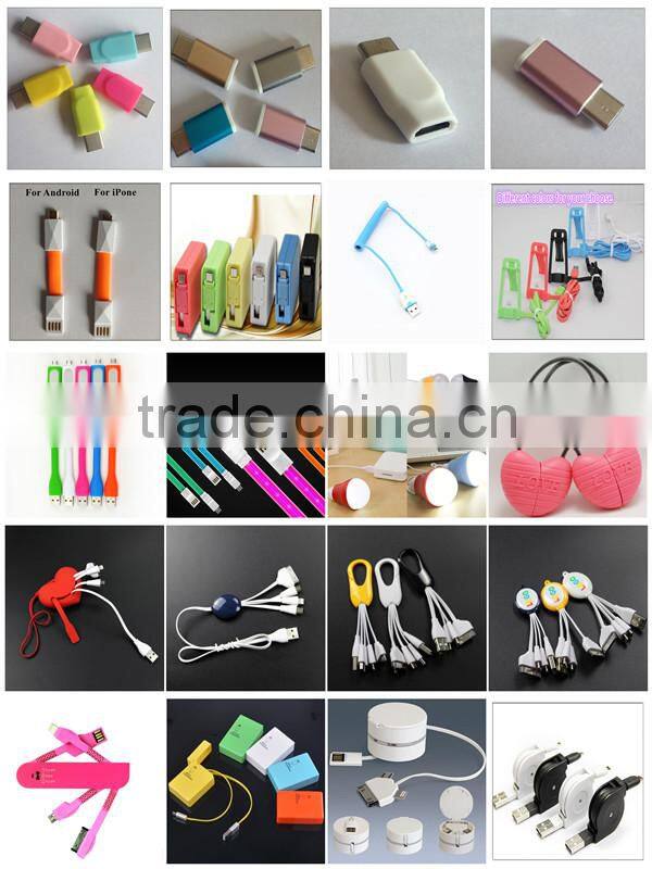 2016 new product colorful portable USB charge retractable hidden design lighter USB cable