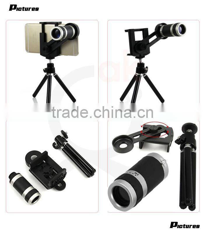 high quality 8x optical telescope smartphone telescopic telescope telephoto lens with tripod and cellphone mount holder