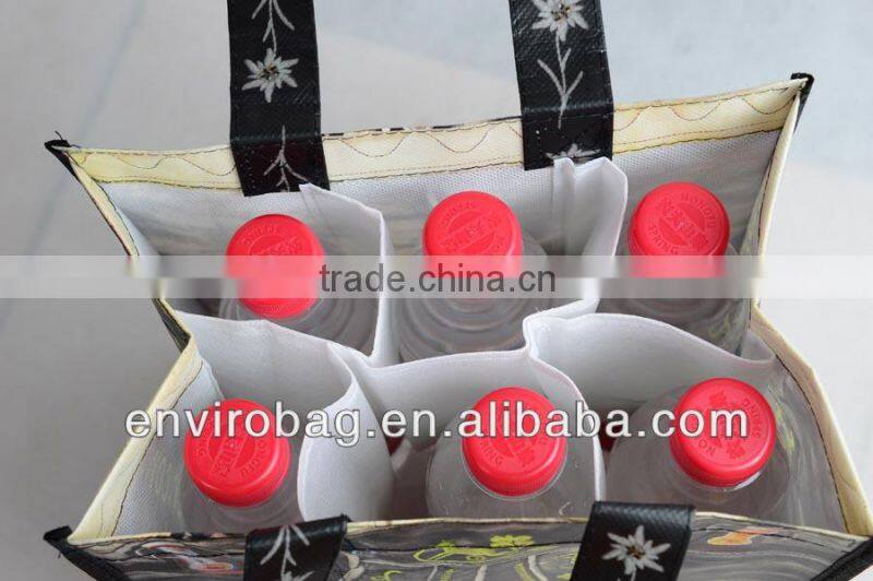 Lead-free Non Woven 6 Pack Reusable Beer Bag